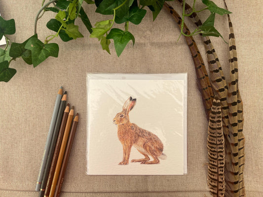 Hare Card/ Hare Greetings Card/ Bunny Card/ Greetings Card/ Blank Inside