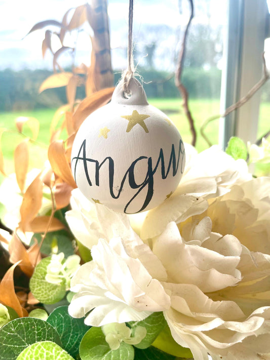 Hand Painted Ceramic Christmas Bauble/ Ornament/Floral Country Decoration/ Luxury Bauble/ Unique Baubles/