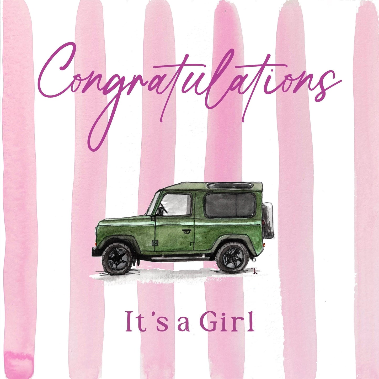 Watercolour Baby Card | Congratulations Boy or Girl | Country Style Greeting Card