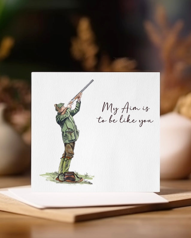 Father's Day Card | Tweed Shooting Dad, Country Sport Gift, Pheasant Hunter Funny