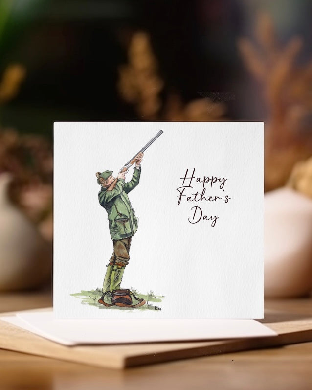 Father's Day Card | Tweed Shooting Dad, Country Sport Gift, Pheasant Hunter Funny