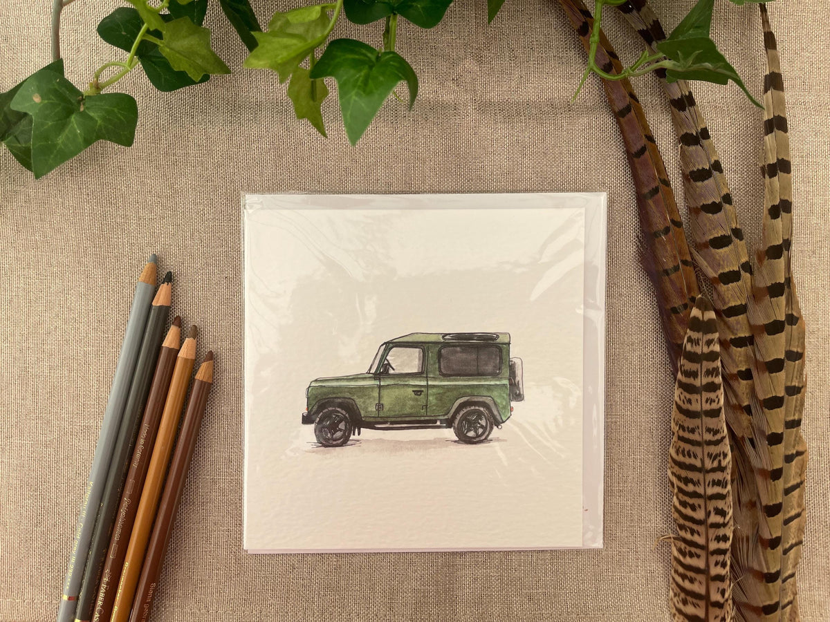 Land Rover Defender Illustration Card: Countryside Greetings – Fitz ...