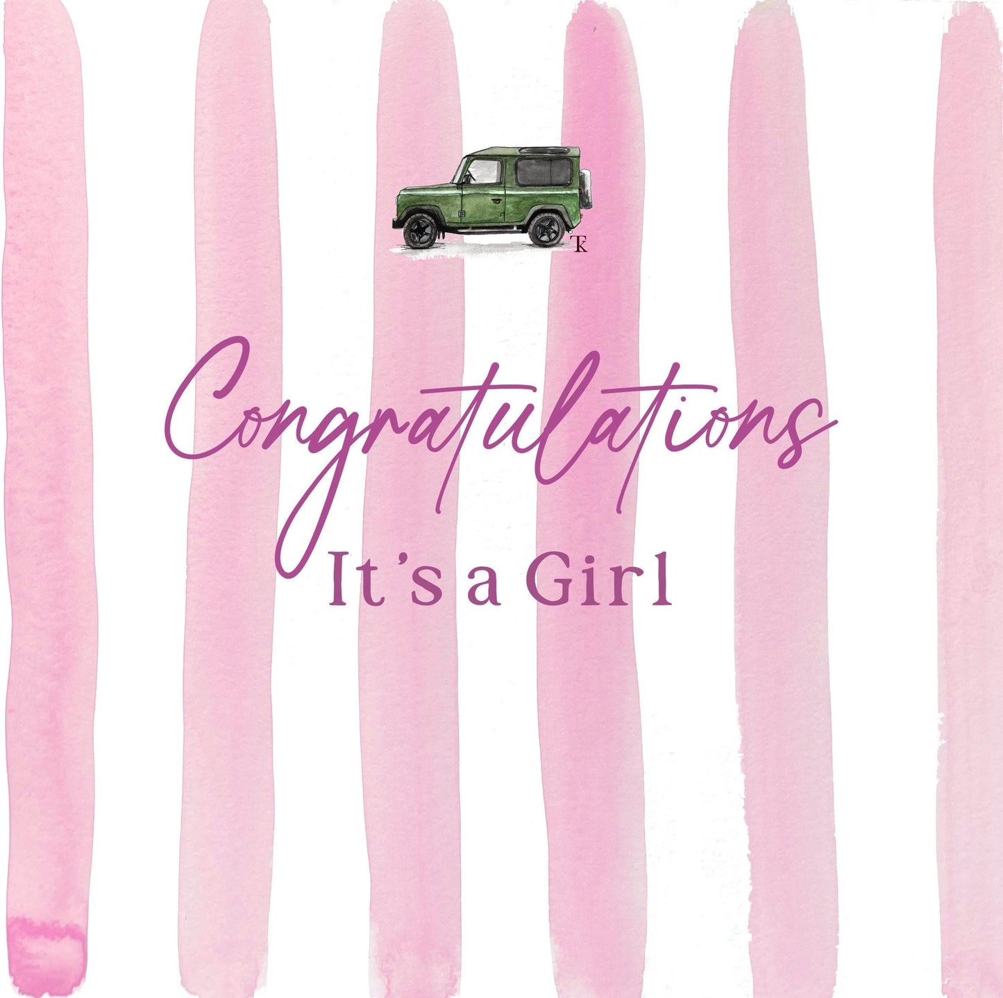 Watercolour Baby Card | Congratulations Boy or Girl | Country Style Greeting Card