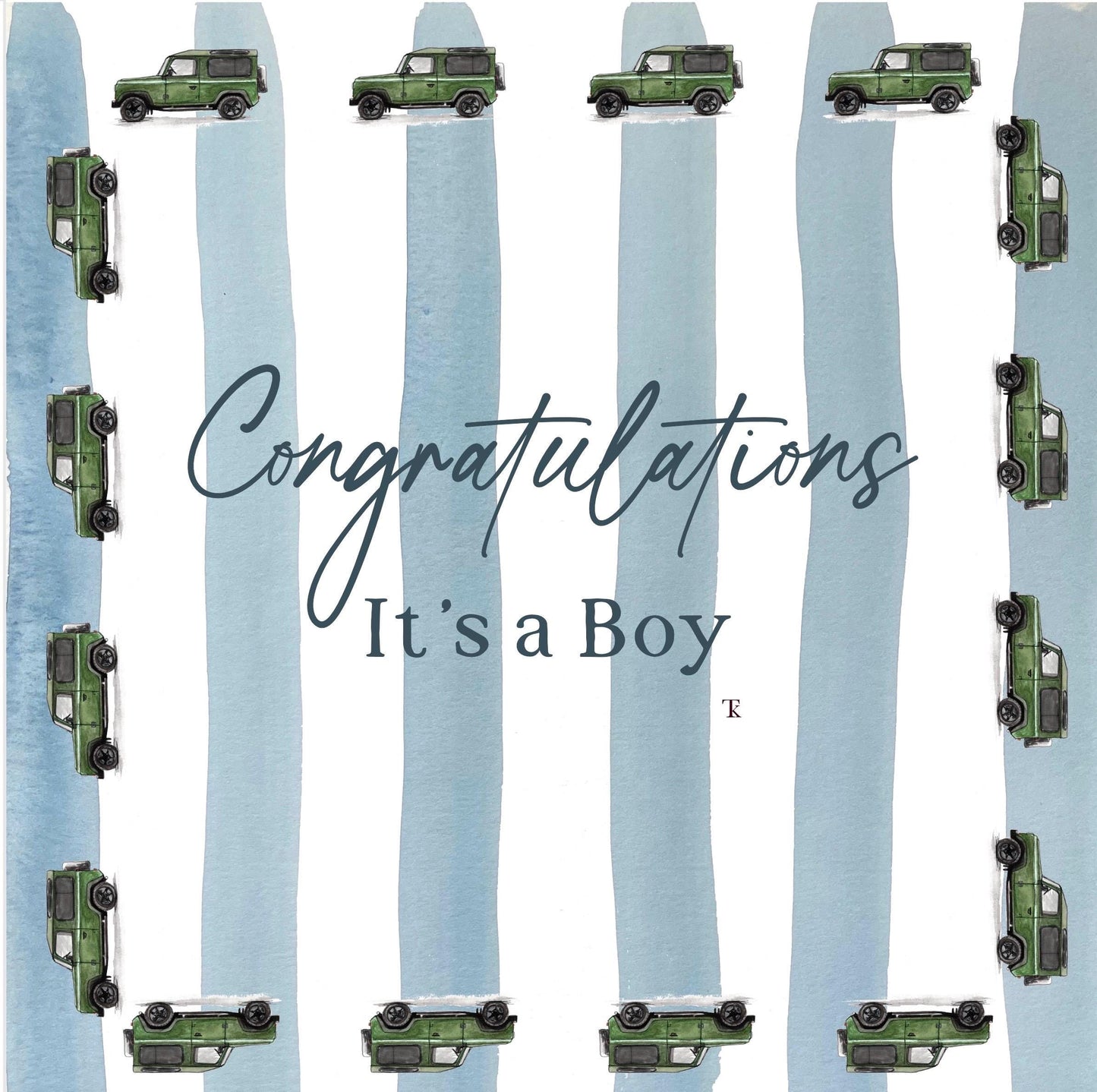 Watercolour Baby Card | Congratulations Boy or Girl | Country Style Greeting Card