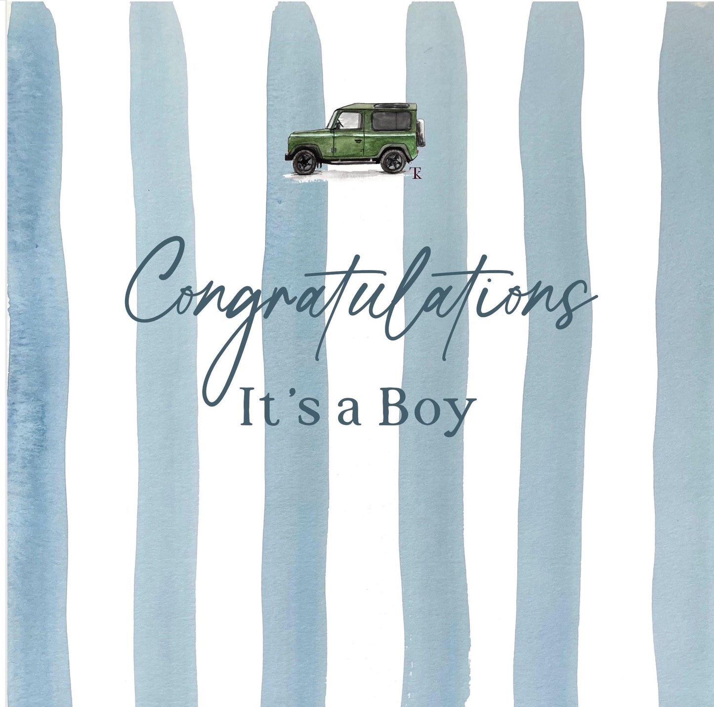 Watercolour Baby Card | Congratulations Boy or Girl | Country Style Greeting Card