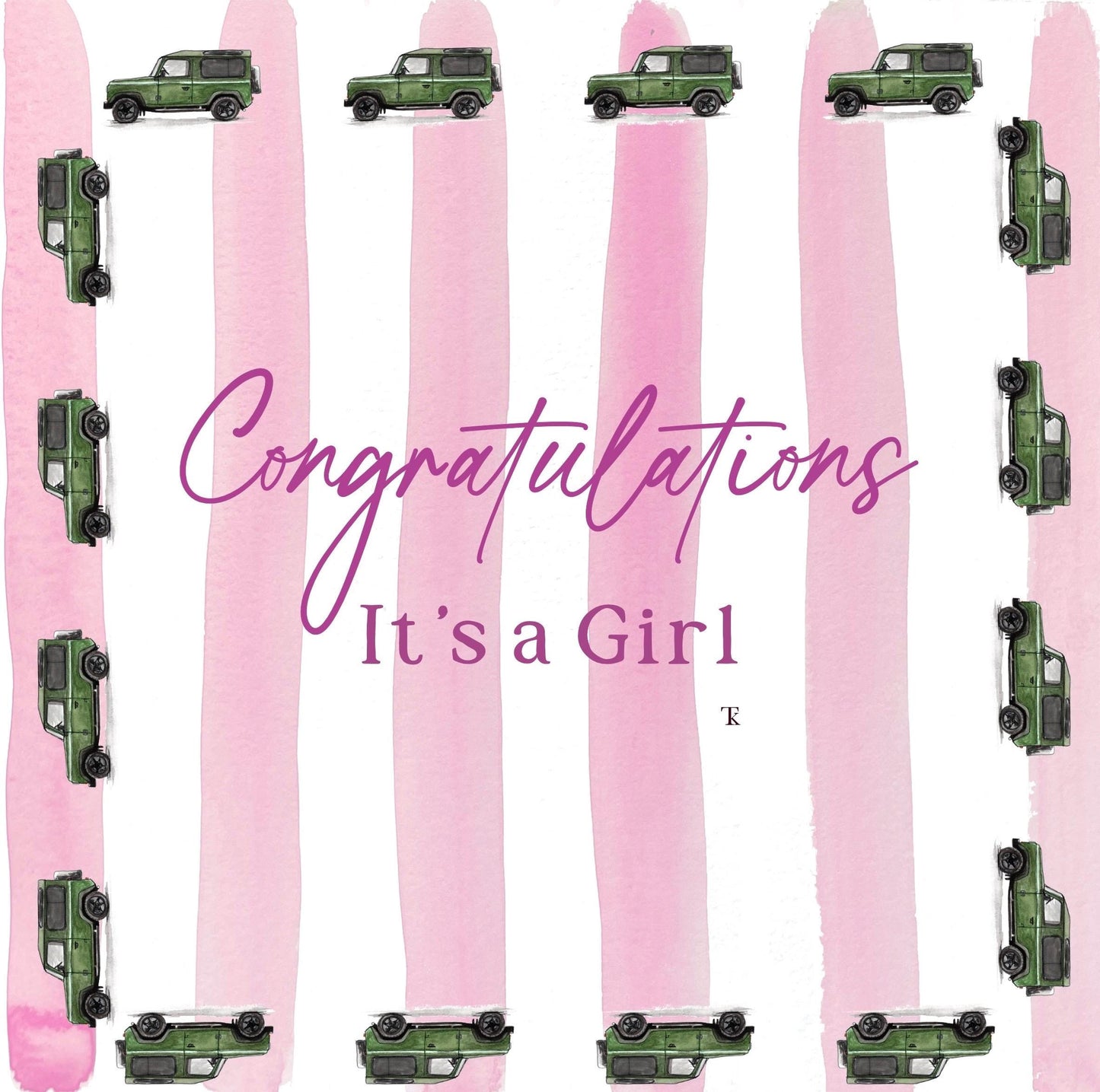 Watercolour Baby Card | Congratulations Boy or Girl | Country Style Greeting Card