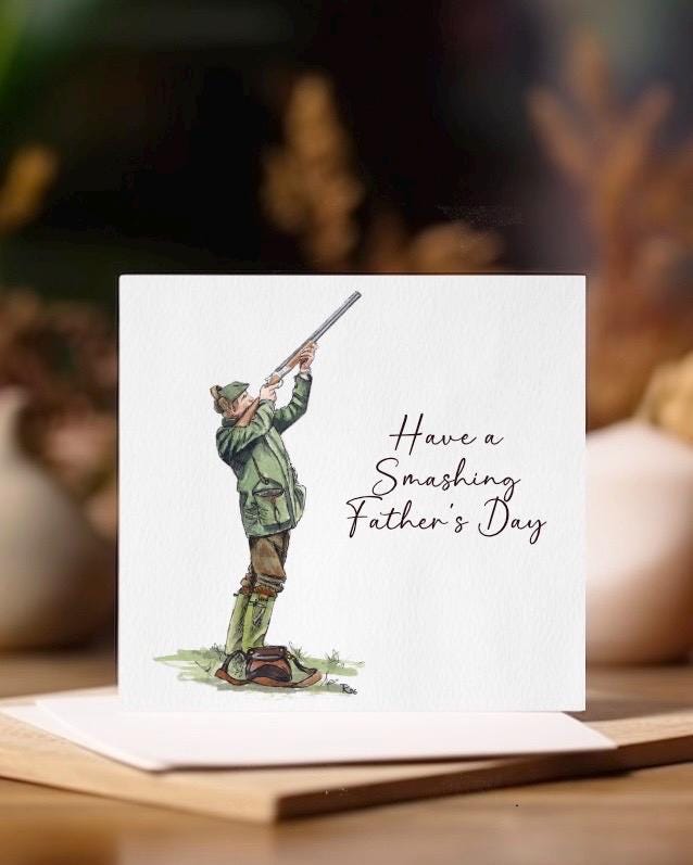 Father's Day Card | Tweed Shooting Dad, Country Sport Gift, Pheasant Hunter Funny