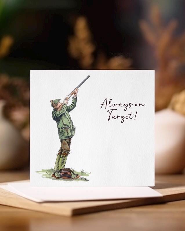 Father's Day Card | Tweed Shooting Dad, Country Sport Gift, Pheasant Hunter Funny
