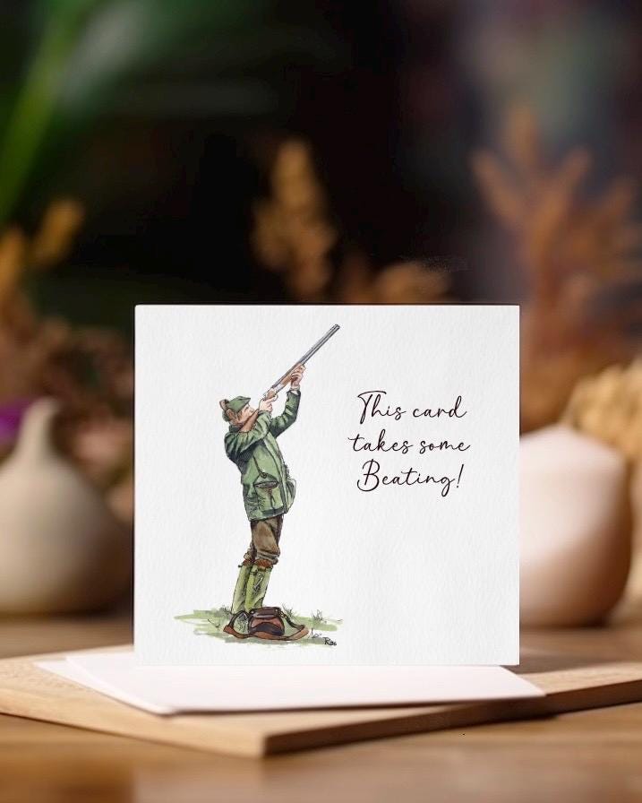 Father's Day Card | Tweed Shooting Dad, Country Sport Gift, Pheasant Hunter Funny